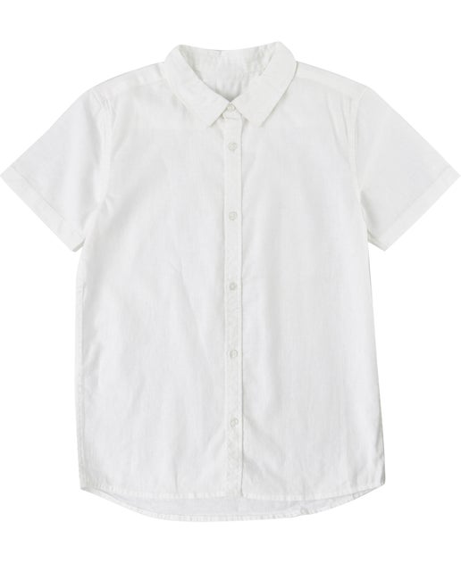 Kids' Linen Blend Shirt in White | Postie