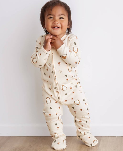 Babies' Way Zip Growsuit in Hedgehogs Postie