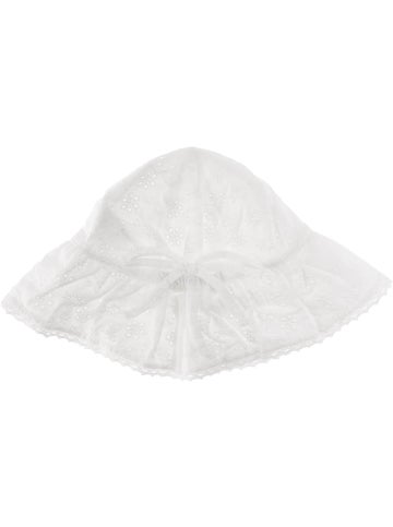 Babies' Broderie Sun Hat in White Postie - Main Image