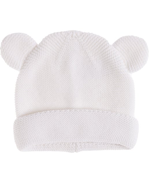 Babies' Cotton Knit Beanie in Bright White Postie