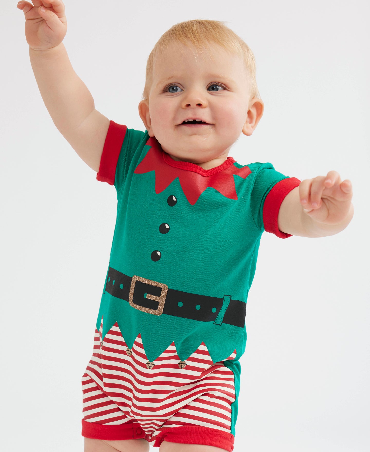 Babies' Elf Romper Set with Hat in Green Postie