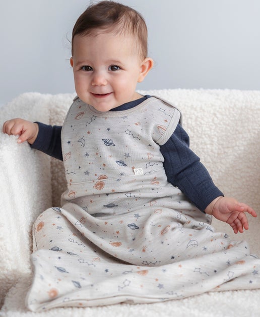 Babies' Merino Sleep Sack in Oat Space Postie