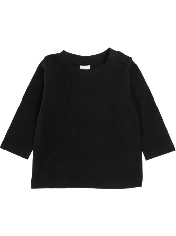 Babies' Plain Long Sleeve Top in Black Postie