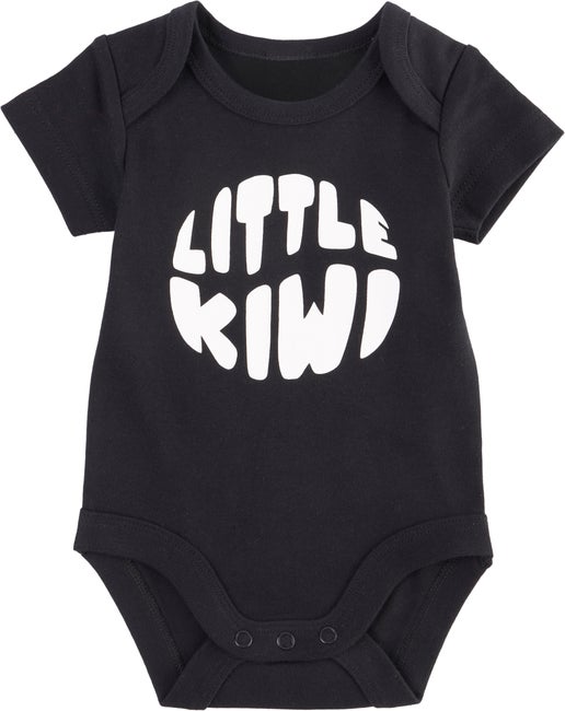 Babies' Short Sleeve Bodysuit in Black Kiwi | Postie