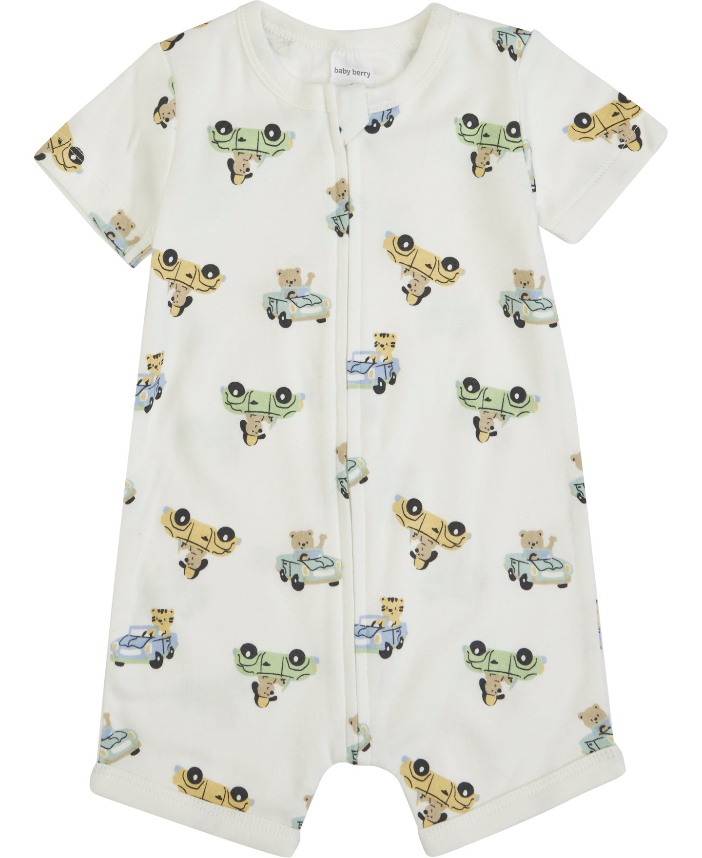 Babies' Short Sleeve Romper in Cloud Bear Cars | Postie