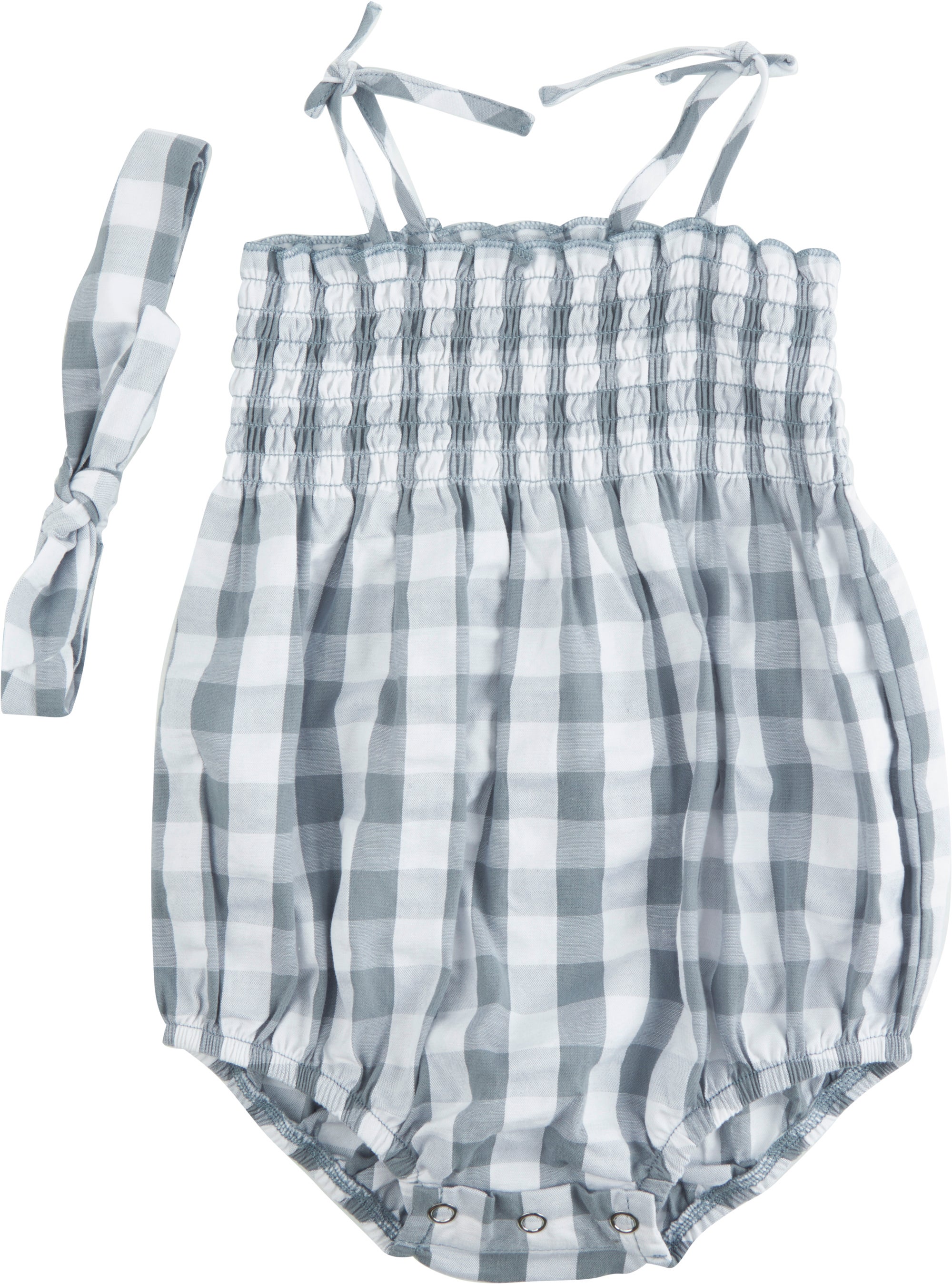 gingham baby romper