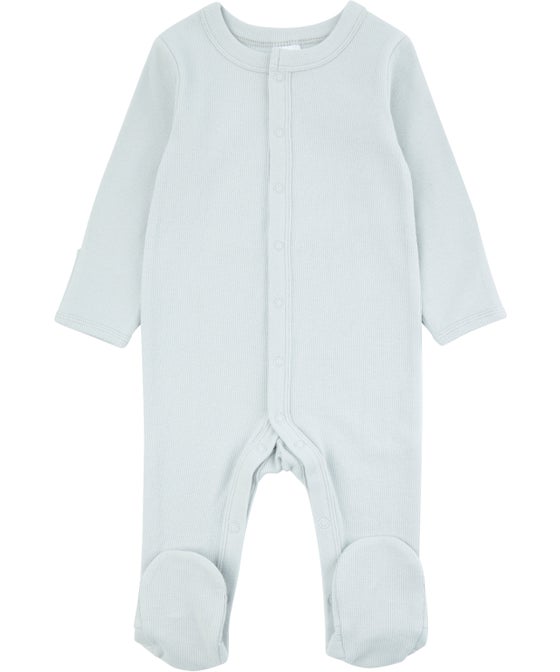 Babies' Full Length Ribbed Cotton Growsuit