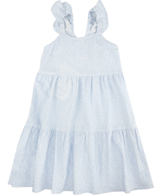 Kids' Mini Me Frill Shoulder Linen Blend Dress