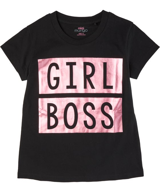 Kids' 'Girl Boss' Foil Print T-shirt