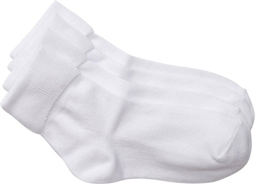 Kids' 2 Pack Turnover School Socks in White | Postie