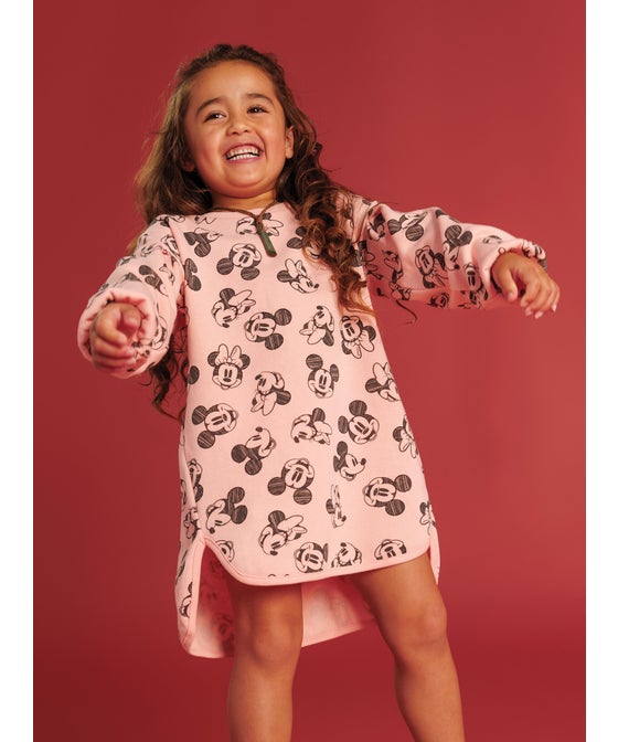 Little Kids' Licensed Minnie All Over Print Sweater Dress