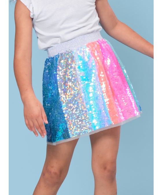 Little Kids' Rainbow Sequin Skirt