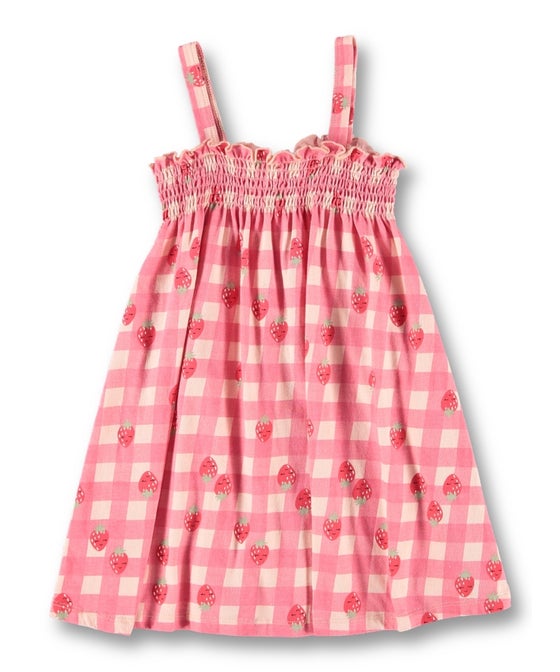 Little Kids' Shirred Bodice Knit Print Dress