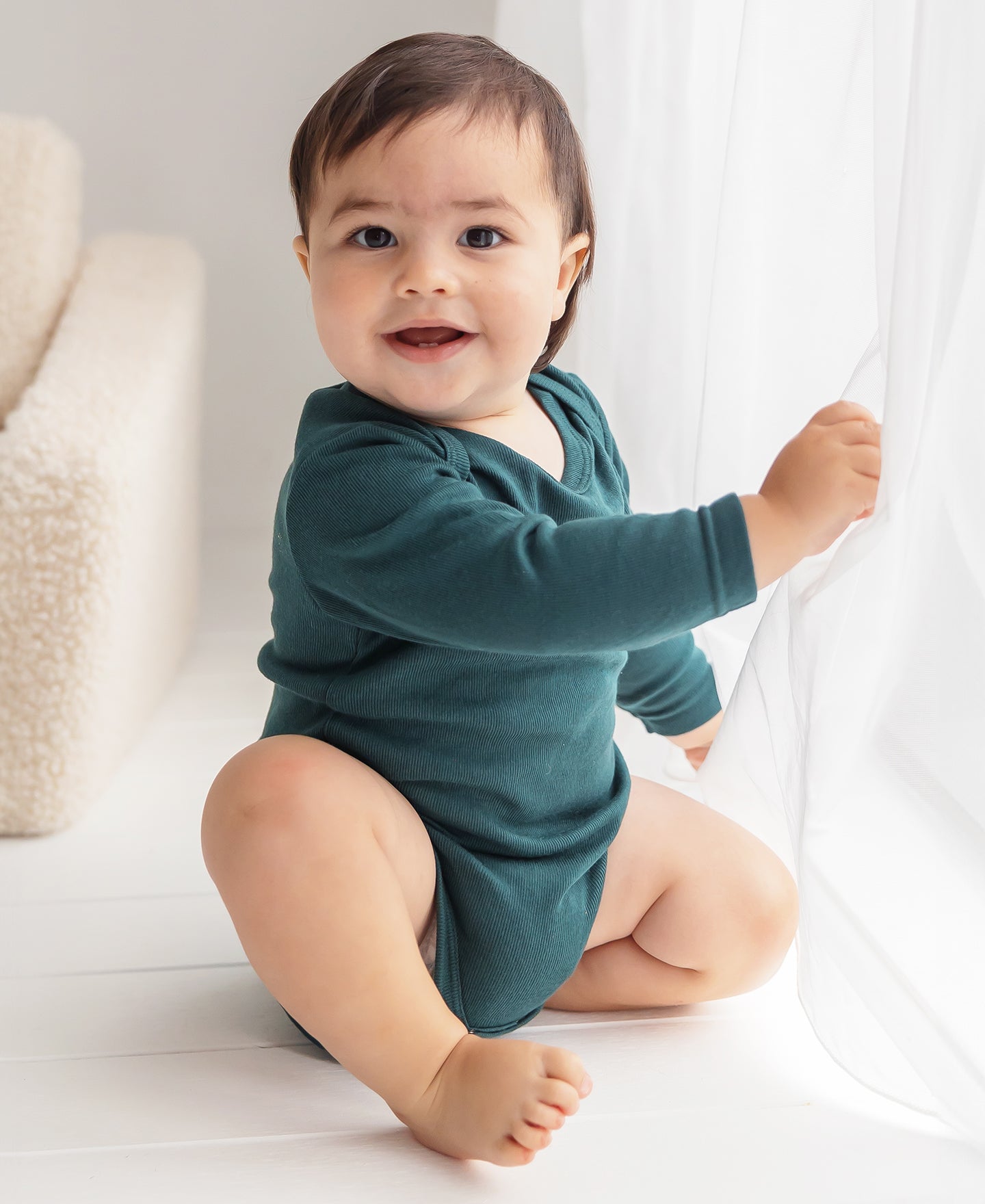 Infant Thermo Thermal Long Sleeve Bodysuit in June Green