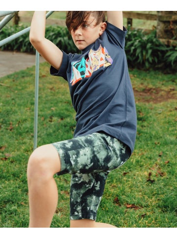 Kids\' Drop Crotch Chino Shorts in Green Camo | Postie