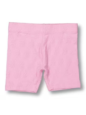 Kids' Floral Jacquard Bike Shorts in Begonia Pink