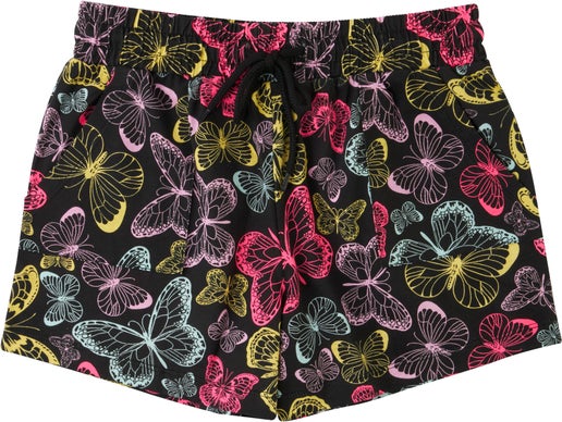 Kids' Print Knit Shorts in Blackened Pearl Butterfly | Postie