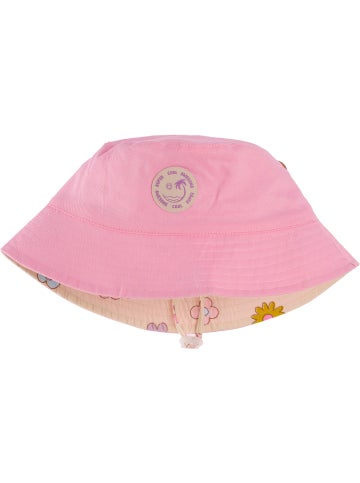 Kids' Reversible Bucket Hat in Sandshell Flowers Postie