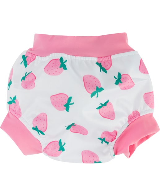 Babies' Swim Nappy in Pink Strawberries | Postie
