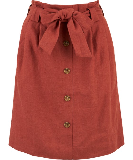 Women's Linen Blend Button Front Skirt