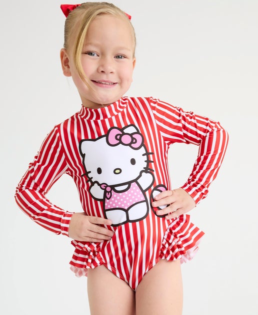 Little Kids' Hello Kitty Paddlesuit in Red Stripe Postie