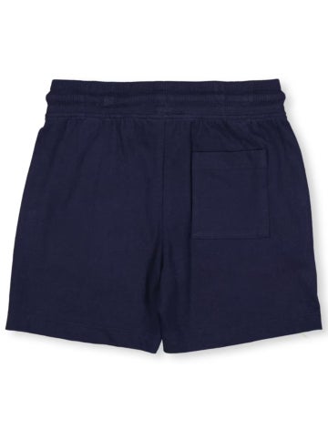 Little Kids Plain Cotton Shorts in Navy Postie