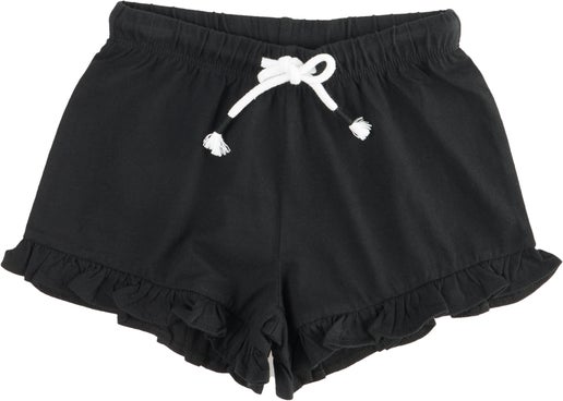 Little Kids' Plain Knit Shorts in Black | Postie