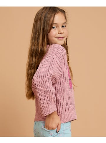 Little Kids' Sequin Bow Chenille Jumper in Mauve Shadows/grape