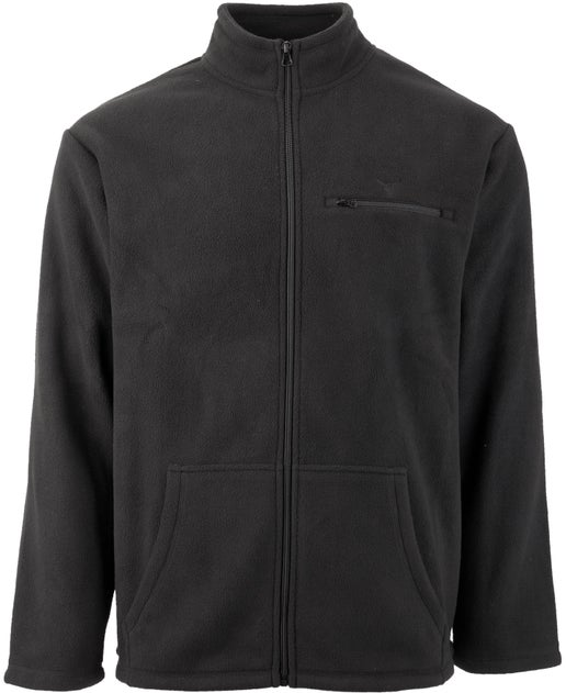 Men's Bonded Fleece Zip Thru in Black Postie