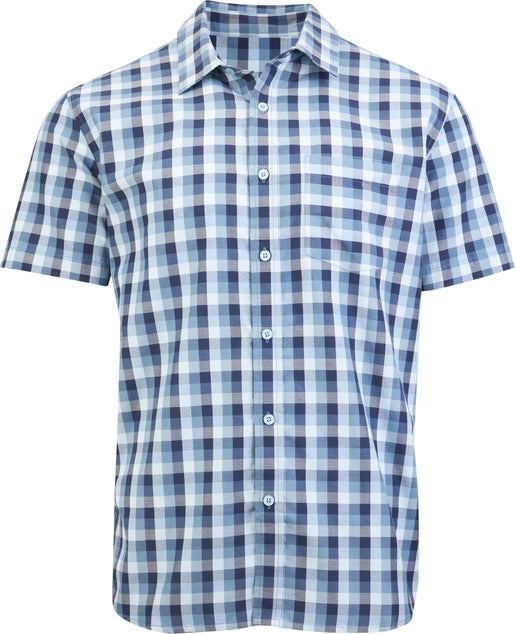 Men's Check Shirt in Mid Blue Check | Postie