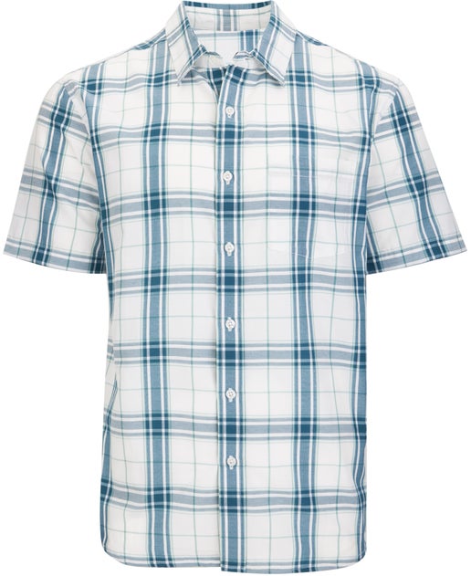 Men's Check Shirt in White/pale Green | Postie