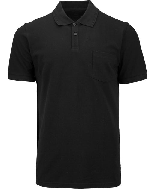 Men's Cotton Short Sleeve Polo in Black | Postie
