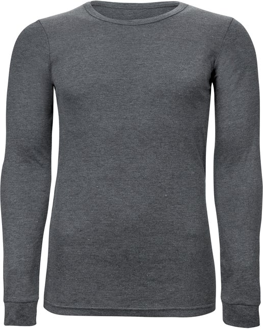 Men's Thermo Crew Neck Thermal Top in Charcoal Marle | Postie