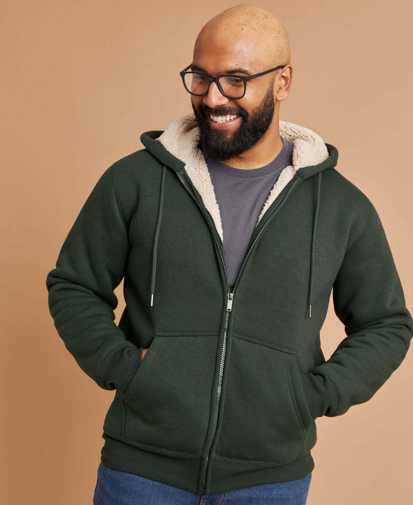 Sherpa Hoodie Mens Fleece Zip Up Hoodies Men's Sherpa Bonded