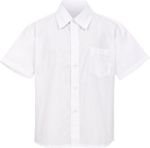 School + Short Sleeve Shirt in White | Postie
