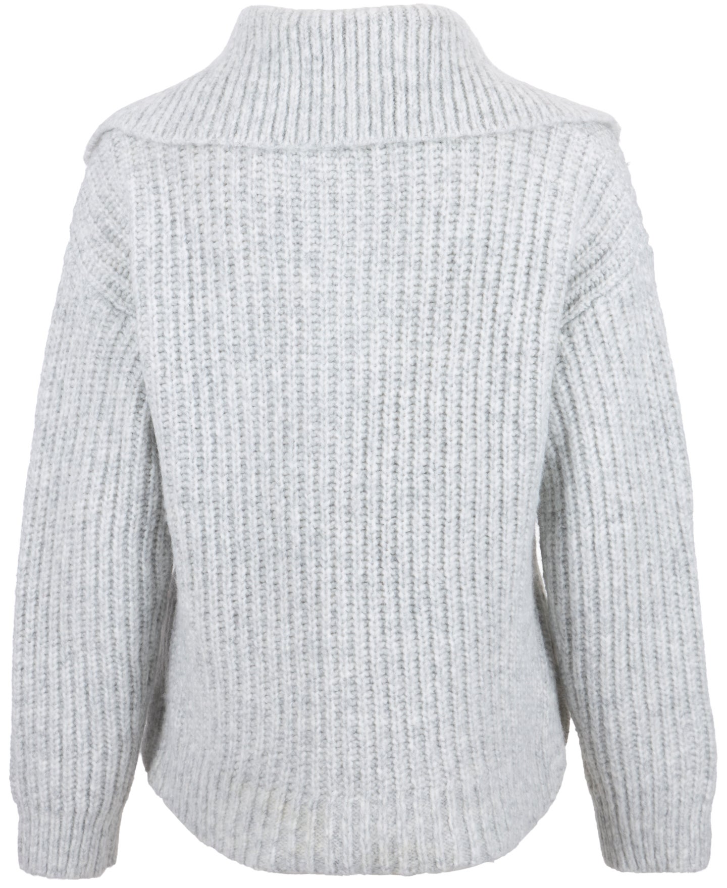 Women's Button Front Collared Jumper in Grey Marle | Postie
