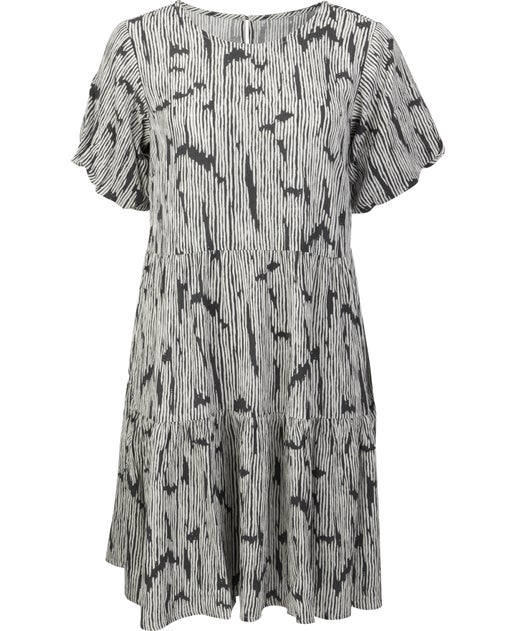 Women's Crinkle Puff Sleeve Mini Dress in Hazy Print | Postie