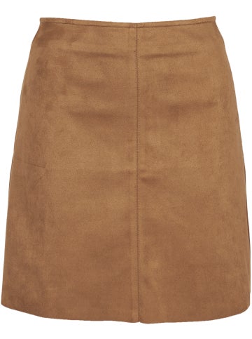 Women's Faux Suede Mini Skirt in Tan Postie