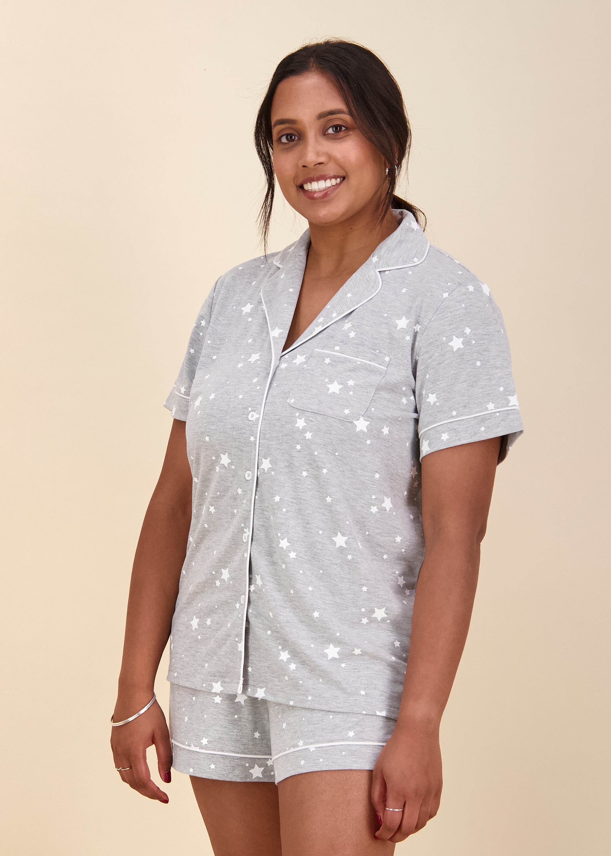 grey short set womens