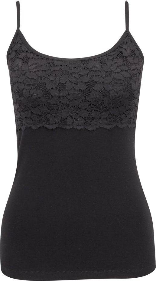 Women's Lace Front Cami in Black | Postie