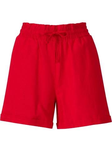 Women's Linen Blend Tie Waist Short in Cherry Red Postie