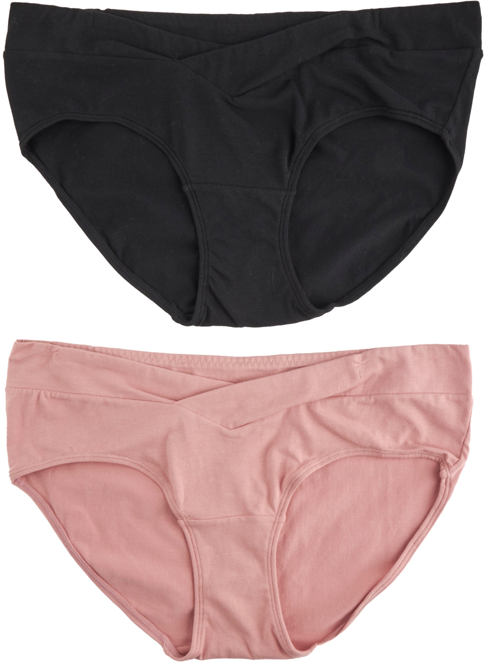 Women's Organic Cotton 2 Pack Maternity Brief in Black/rose