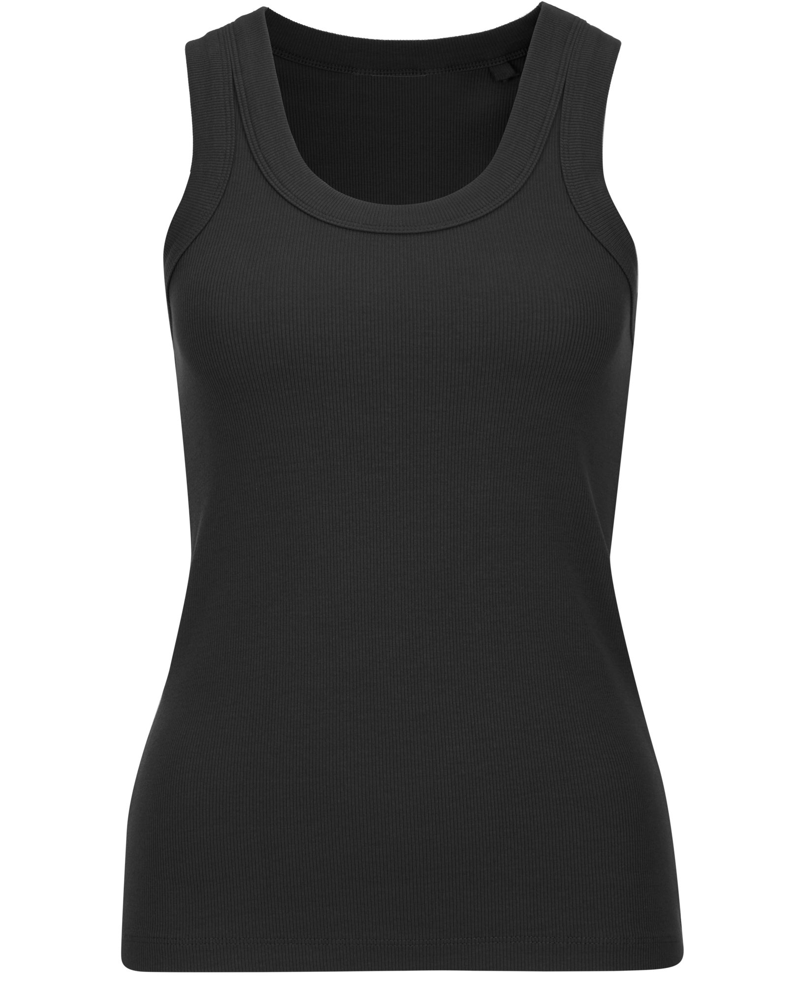 Women's Rib Knit Tank Top in Black | Postie