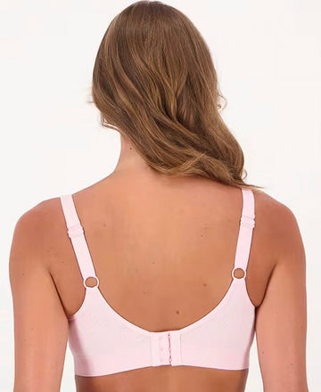 Womens' Ribbed Seamfree Wirefree Bra in Pink Lady