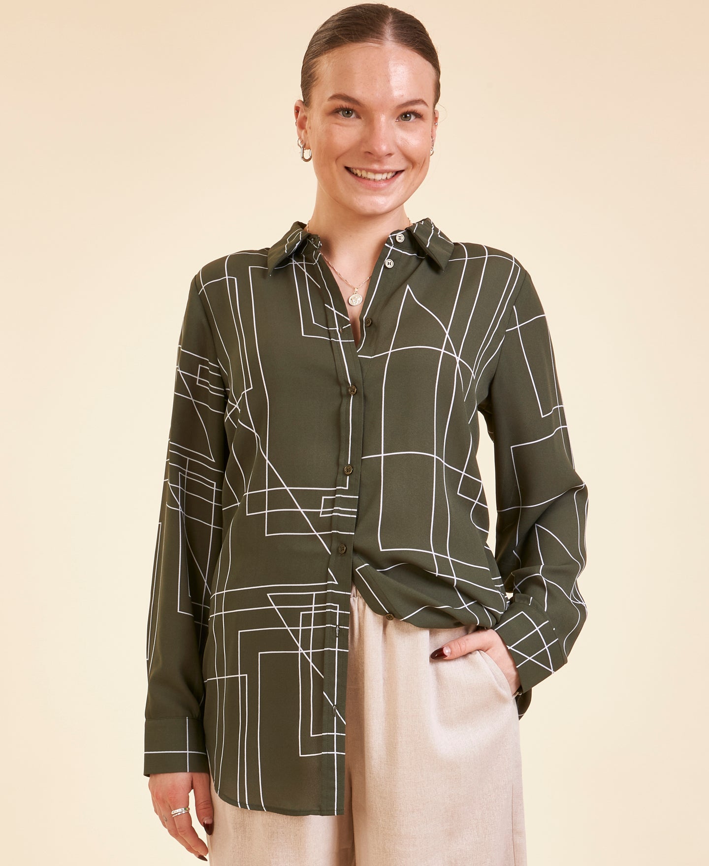 sheer button blouse