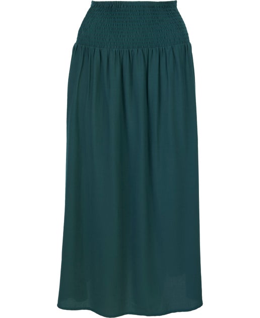 Women's Shirred Waist Skirt in Green Gables | Postie