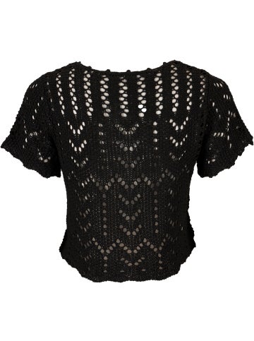 Women's Short Sleeve Knit Bolero Cardi in Black Postie