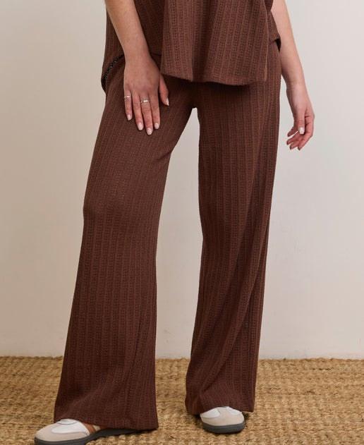 Women's Slouch Wide Leg Pant in Chocolate | Postie