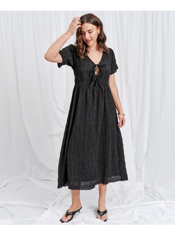 knee length dresses for ladies Melody Polka Dot Puff Sleeve Dress main image 0