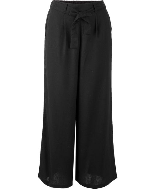 Women's Tie Waist Linen Pant in Black | Postie